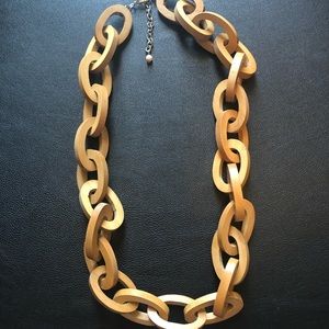 Wood chain necklace measures 24”